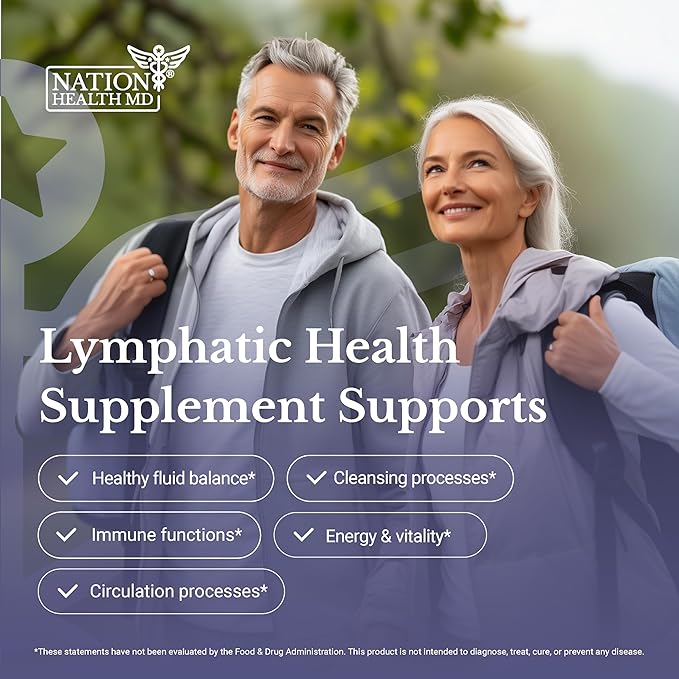 Lymph MD - Lymphatic Drainage Supplement - with Bromelain, Echinacea, Burdock Root, Dandelion, Rutin, Kelp & More - Lymph System Support for Women & Men - 60 Capsules