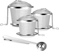Numola Loose Leaf Tea Infuser Set, Reusable Stainless Steel Tea Balls, Fine Mesh Tea Strainers for Loose Tea with Scoop and Drip Trays, Tea Steeper with Extented Chain Hook for Tea Lovers