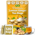 TOG999, Premium Lemon Ginger Tea Bags | 120 Tea Bags | Refreshing Herbal Blend with Bright Citrus & Warming Ginger | Naturally Caffeine-Free | 100% Plant-Based, Sustainably Sourced Herbal Tea