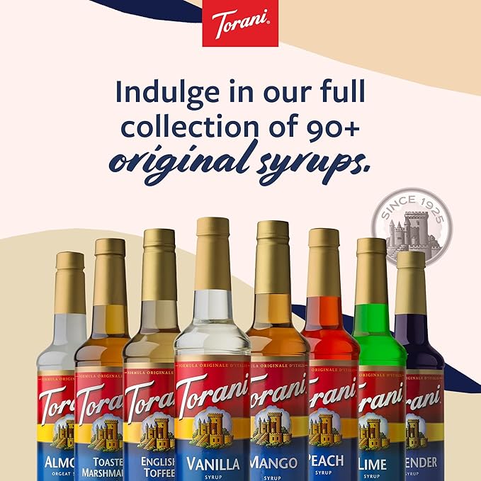 Torani Classic Root Beer Syrup for Drinks, Flavoring for Soda, Floats, and Shakes, Glass Bottle with Pump Included, 25.4 Fl Oz