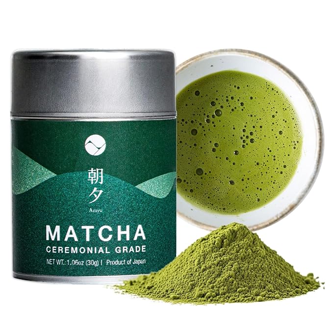 Asayu Japan Matcha Powder - 30g Can - Ceremonial Grade Green Tea, Shizuoka Source, Made in Japan