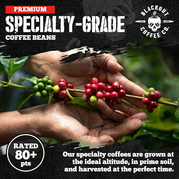 Blackout Coffee Morning Reaper Ground Coffee – Medium Roast, Bold & Strong Flavor – Freshly Roasted 12oz Bag.