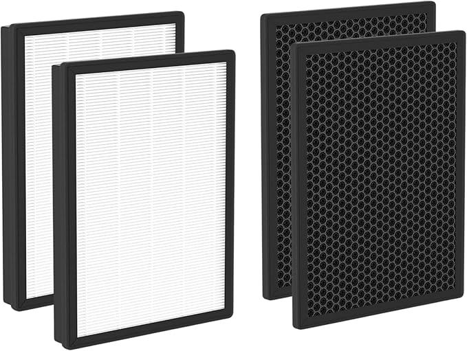 Nispira AP-B102 True HEPA Carbon Replacement Filter Compatible Alexapure Breeze Air Purifier 3049, 2 Packs