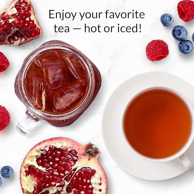 The Republic Of Tea HiCAF Pom-Berry Black Tea, 250 Tea Bags, High Caffeine Pomegranate Blueberry Tea