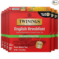 Twinings Decaffeinated English Breakfast Black Tea Bags, 50 Count (Pack of 6), Flavourful, Robust, Enjoy Hot or Iced, 300 Teabags