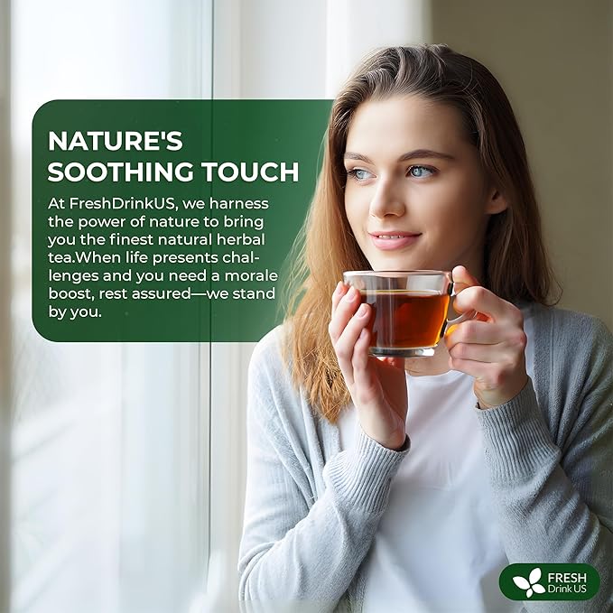 FreshDrinkUS, Premium Wormwood Tea - 40 Tea Bags - Handcrafted Herbal Blend, Caffeine-Free – Smooth Taste & Naturally Refreshing.