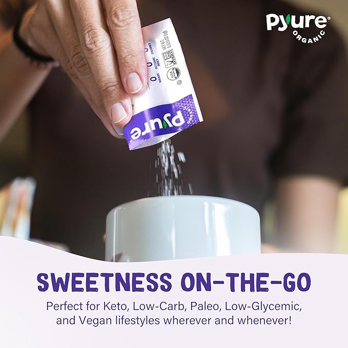 Pyure Organic Stevia Packets | Zero Calorie Sweetener for Coffee, and Baking | Granulated Stevia Sugar Substitute | Plant-Based, Keto, Diabetic & Paleo Friendly | USDA Organic, Non-GMO | 1000 Packets