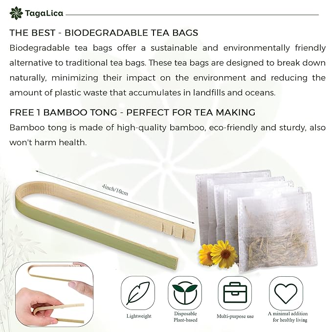 TagalicaTa Premium 55 Dandelion Root Tea Bags, 100% Natural & Pure from Dandelion Root, Eco-Conscious Tea Bags, Herbal Tea. No Sugar, No Caffeine, No Gluten, Vegan.