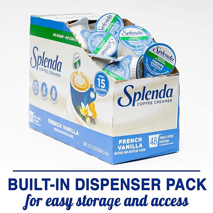 SPLENDA Single Serve Coffee Creamer Cups, Sugar Free French Vanilla, 48 Count (Pack of 2)