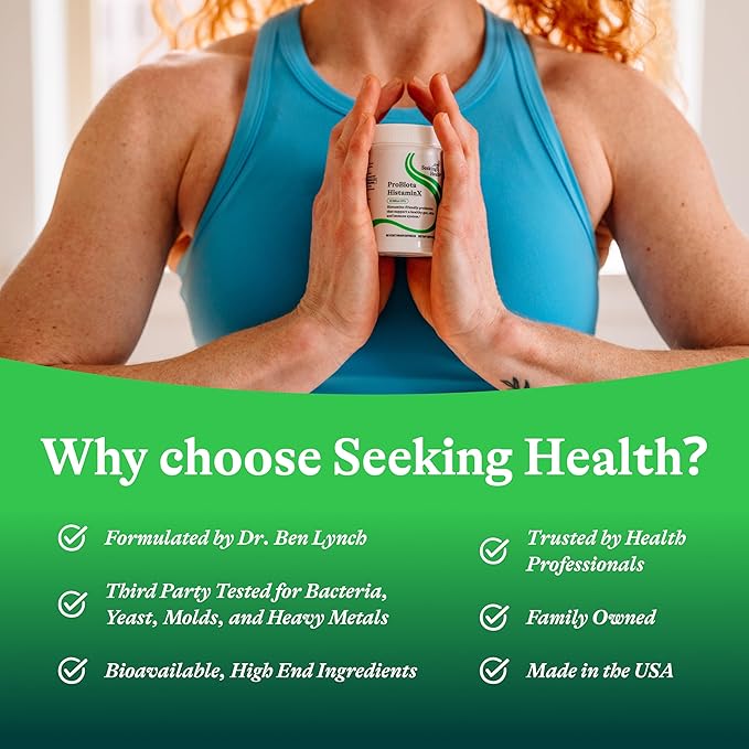 Seeking Health ProBiota HistaminX - Digestion Supplement for Gut Health Support - Support Histamine with Lactobacillus Plantarum & Lactobacillus Salivarius - Support Immune & Skin Health - 60 Capsules