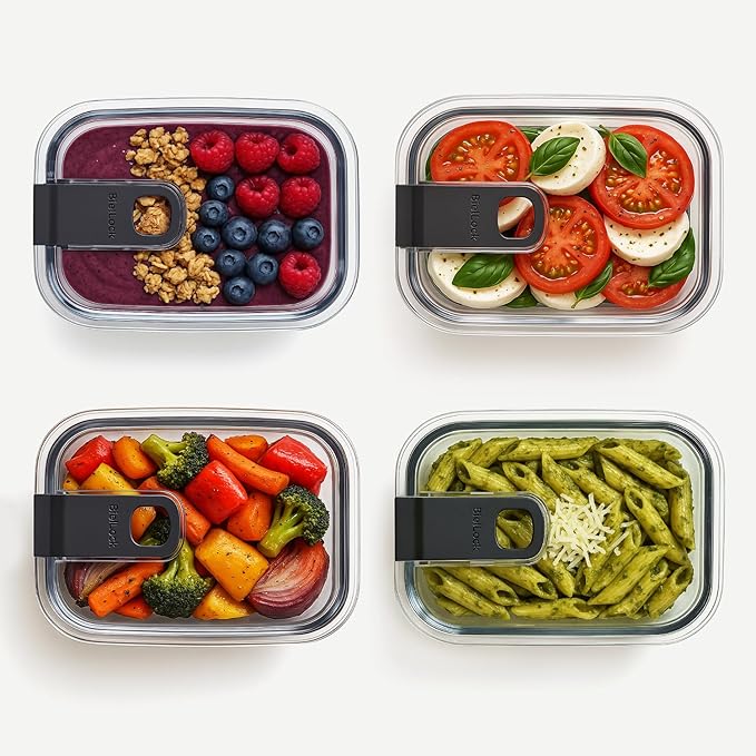 carrotez Clear Food Storage Containers with Easy-Open Lids, 2.7 Cup Ecozen Plastic Small Meal Prep Containers, Airtight, BPA-Free, Stackable, Reusable, Set of 4