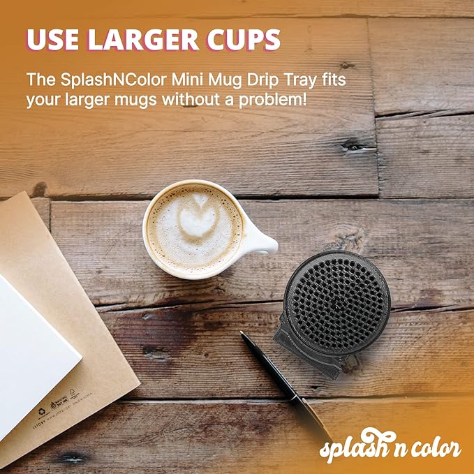 SplashNColor Mini Mug Drip Tray Compatible with Nespresso Essenza Coffee Maker Fits Breville or Krups version works on Essenza Mini Plus