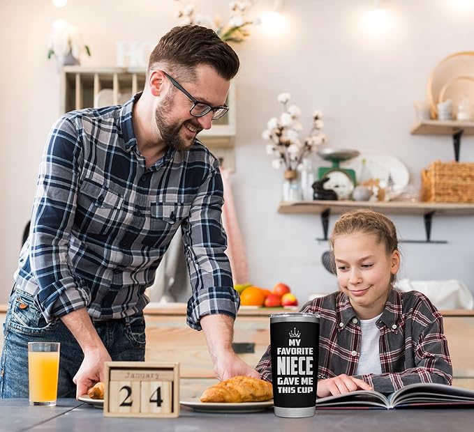 Christmas Gifts for Uncle, Aunt from Niece - Uncle Tumbler - Gifts for Fathers Day, Christmas, Birthday - Funy Insulated Stainless Steel Tumbler 20oz, Black