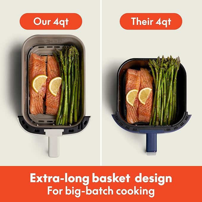 bella 4 Qt TriZone Air Fryer, EverGood™ Ceramic Nonstick Coating, Dual Basket Design w Removable Divider, Digital Touchscreen Control w 6 Preset Cooking Options, 1200 Watt, 3lb Capacity, Seaglass
