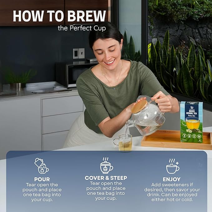 VieTreasures Relax Herbal Tea – 40 Tea Bags | Promotes Relaxation | Tieguanyin Base with Passionflower & Honeysuckle | Jasmine Infusion, Caffeine-Free, Sugar-free, Organic Blends, 2.8oz