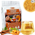 120 Premium Turmeric Ginger Cinnamon Tea Bags, 100% Natural Herbal Blend, Supports Digestion & Immune Health, No Sugar, No Caffeine, No Additives, Vegan, Premium Ingredients