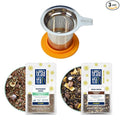 Tiesta Tea - Hot Cocoa Loose Leaf Tea Gift Set, High to Non-Caffeinated, Stainless Steel Brew Basket & 2 Resealable Pouches, Cocoa Mocha & Peppermint Holiday Blends