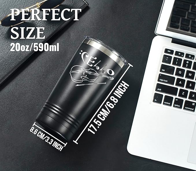 Onebttl Cello Gifts for Men and Women, Gifts on International Cello Day, Birthday and Christmas, 20 oz Insulated Stainless Steel Tumbler - CELLO