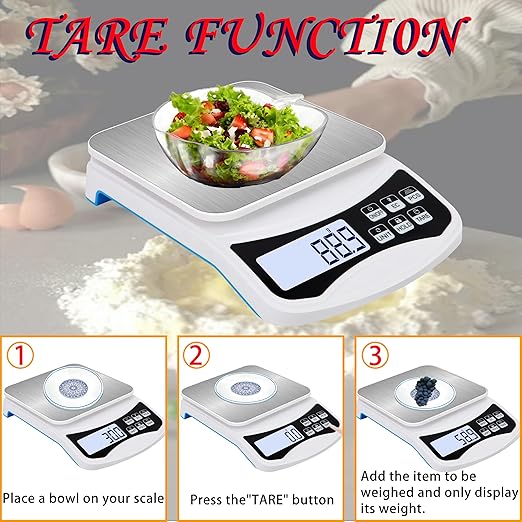 11lb/5kg Rechargeable Digital Kitchen Scale, 0.1g/0.001oz Precision Food Scale, Digital Grams and Ounces for Weight Loss, Baking,Cooking and Meal Prep,7 Units with Tare Function and Backlit LCD