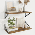 Axeman Deep Floating Shelves for Wall - 24 Inch Wide x 10 Inch Deep Floating Shelves Set of 2 -Rustic Wide Wall Shelves for Living Room Bathroom Bedroom