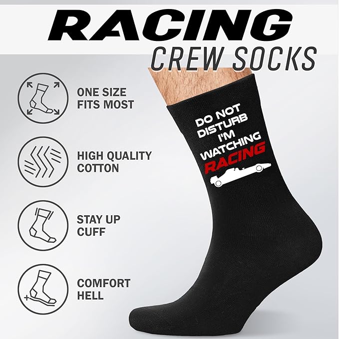VICRAZY Racing Car, Sport Car Socks for Men, Women - Formula 1 Gifts, Racing Socks, Stocking Stuffers for Men, Women