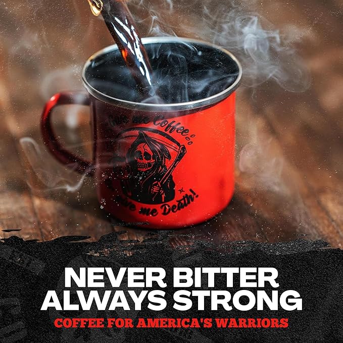 Blackout Coffee Morning Reaper Ground Coffee – Medium Roast, Bold & Strong Flavor – Freshly Roasted 12oz Bag.