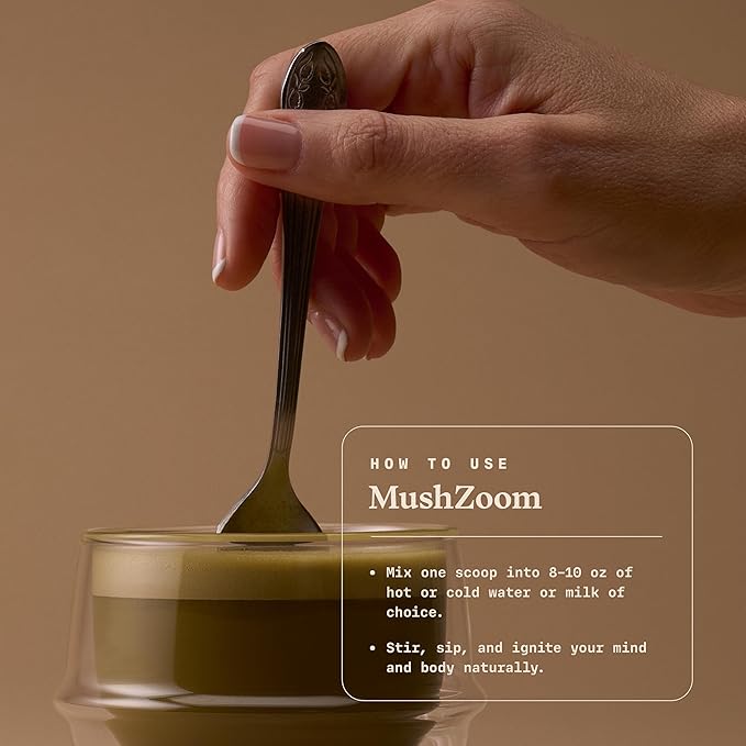 Ultra Life Sport - Mush Zoom - Energizing Coconut Matcha Focus & Vitality Blend - 30 Servings, Organic Mushroom Powder Drink - 7 Mushrooms Supplement Complex - Coconut Matcha Flavor, 100% Vegan