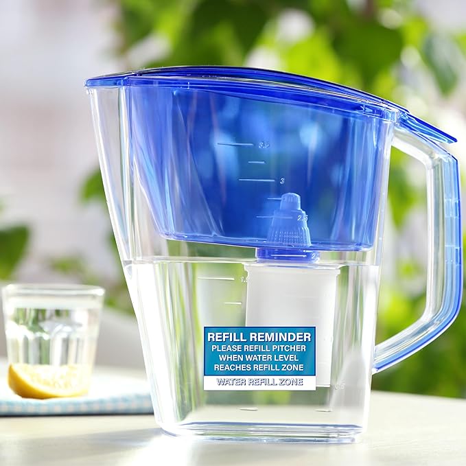Please Refill Water Pitcher Reminder Sticker, 3.5 x 2.0 Water Dispenser Stickers, Compatible with Brita Water Pitcher, Water Jug Decal Label, Shared Kitchen Essentials Decor, Blue 1 pc Made in USA