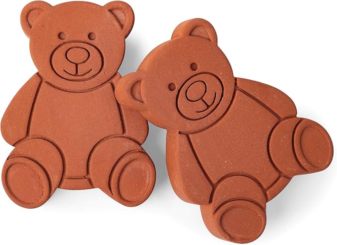 Fox Run Terracotta Brown Sugar Keeper and Saver, Bear, Set of 2