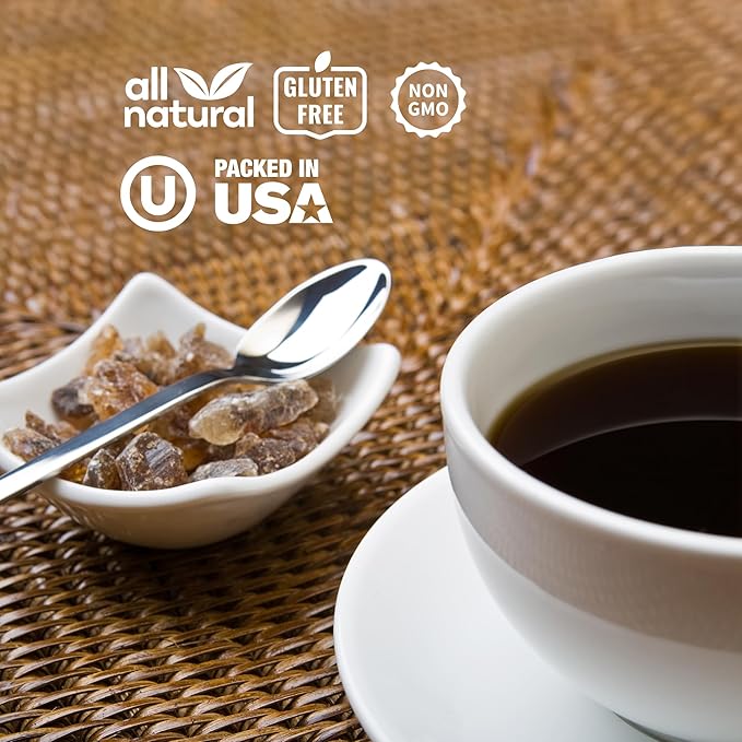 The Spice Lab Belgian Rock Sugar – Beet Sugar Crystals – Amber Sweetener For Tea & Coffee – Teavana - (10 Oz) - Natural Coarse Brown Sugar Alternative