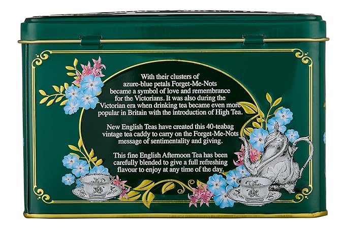 Vintage Victorian Bottle Green Tea Tin with 40 English Afternoon Teabags