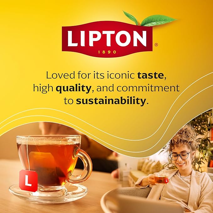 Lipton Golden Chamomile with Honey and Vanilla Tea Bags, Caffeine Free Tea, Herbal Tea, Individually Wrapped, 80 Total tea Bags (20ct - Pack of 4)