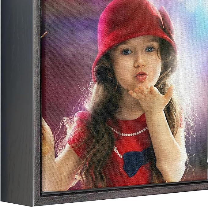 P&L ART. Personalized Custom Canvas Prints: Photo On Canvas Transform Your Photos into Stunning Framed Wall Art Digitally Printed Photo To Canvas Ideal for Home Decor Gifts Keepsakes Black 24x36