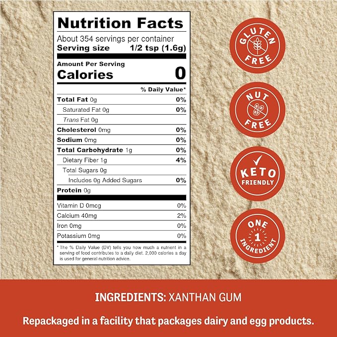 Judee's Gluten Free Xanthan Gum - Texture-Enhancing Bread Dough Thickener - Food Thickener for Soups & Sauces - Low-Carb Keto Baking & Syrups - 20 Ounce
