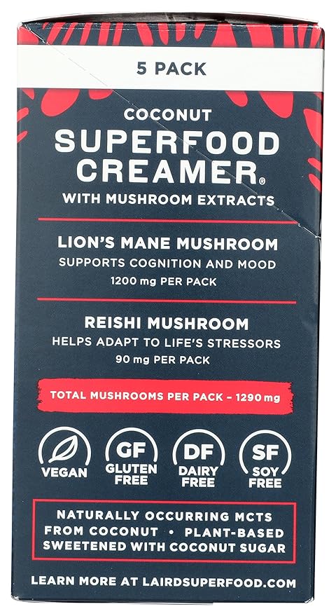 Laird Superfood Sweet & Creamy Powdered Superfood Creamer 5 Count, 0.7 Oz