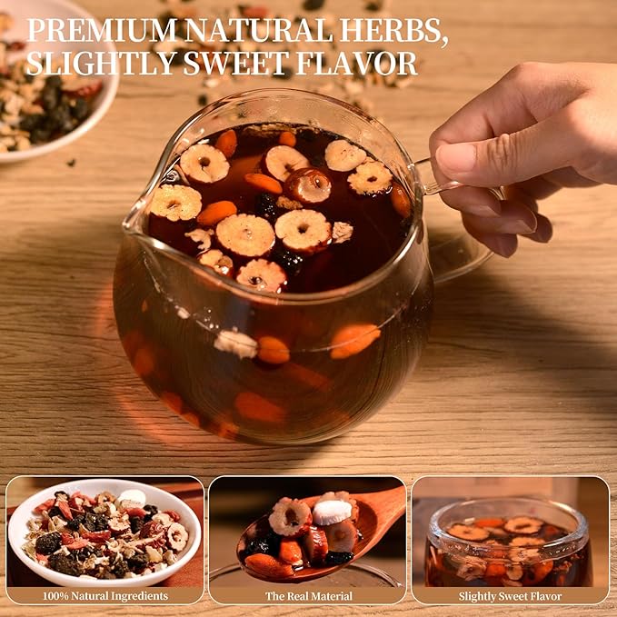 50Pcs Ginseng Ten Treasures Tea, Chinese Traditional Kidney Care Herbal Tea, Natural Kidney Cleanse Detox Tea for Women & Men, 10 Precious Ingredients Formula(50Bags, 600g)