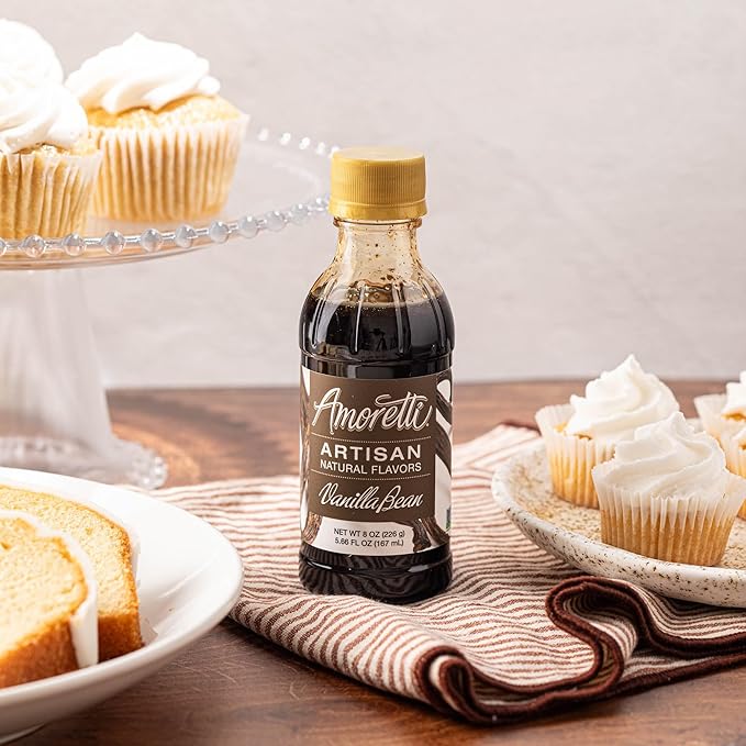 Amoretti - Natural Vanilla Bean Artisan Flavor Paste, 8 oz, Perfect For Ice Cream, Beverages, Cakes, and more, Preservative Free, Vegan, Gluten Free, No Artificial Sweeteners, Highly Concentrated
