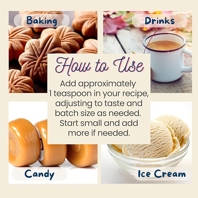 Natural Maple Extract for Baking, Ice Cream, Drinks, and Candy - 2 oz - Water-Soluble - By Harvest Moon Delights - Flavoring, Flavor