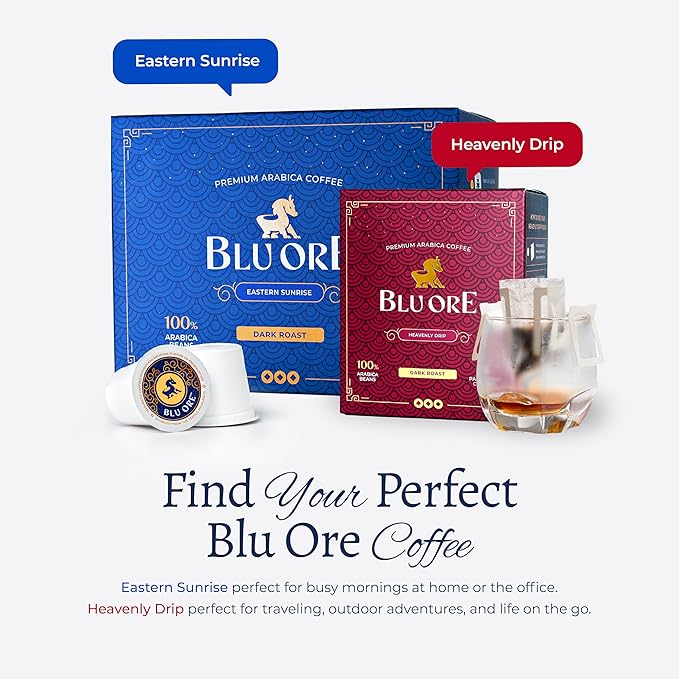 Blu Ore Premium Vietnamese Coffee Pods - Dark Roast - Recyclable Single Serve K-Cup Compatible (24 Count) - 100% Arabica Coffee, No Preservatives or Artificial Flavor