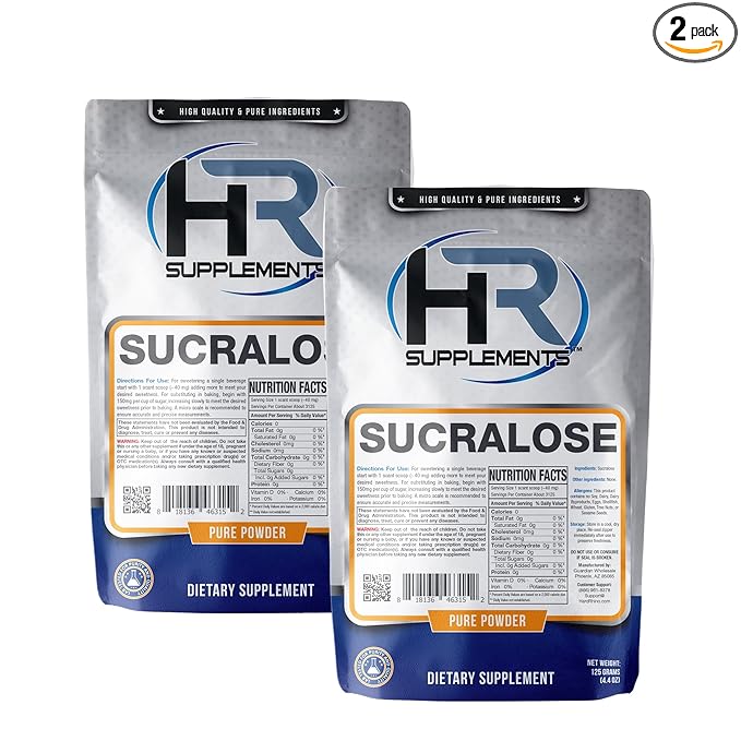 HR Supplements Sucralose Powder | 250 Grams | Zero Calorie Sweetener & Keto Sugar Substitute | Hard Rhino