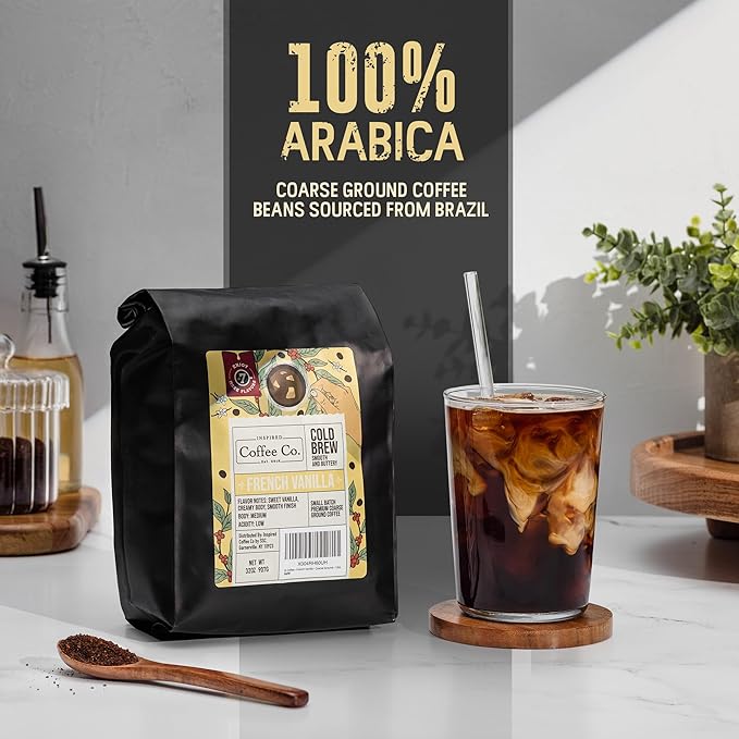Inspired Coffee Co French Vanilla - 2lb Flavored Cold Brew Coffee Grounds