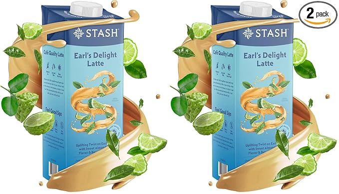 STASH Earl's Delight Latte - Dairy Free Plant Based Black Tea Concentrate - Caffeinated - 32 fl oz, 5 Servings (Pack of 2)
