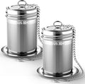 2 Pack Reinmoson Tea Strainers for Loose Tea, 1.58” x 2.2” Extra Fine Mesh Tea Infuser, 304 Stainless Steel & Threaded Lid, Loose Leaf Tea Steeper for Black Tea, Rooibos, etc