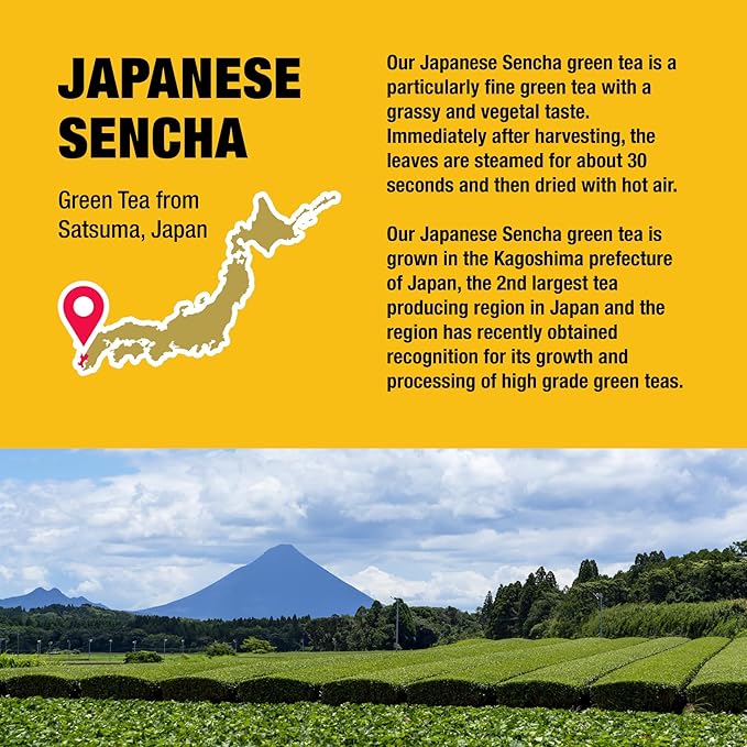 Tiesta Tea - Japanese Sencha Tea, Loose Leaf, Single Origin Premium Sencha Green Blend, Pure Unblended Medium Caffeinated Blend, Make Hot or Iced & Up to 200 Cups, 16oz Resealable Bulk Pouch