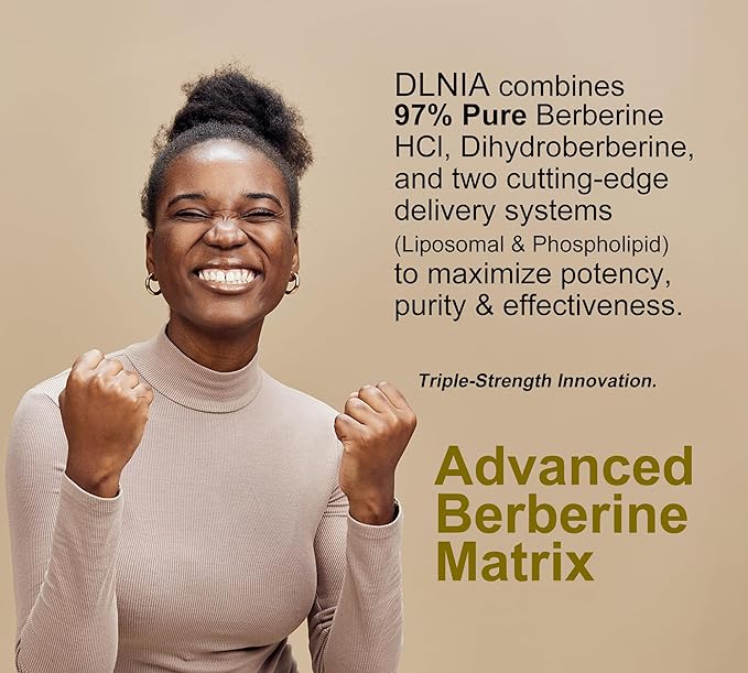 Liposomal Berberine Supplement – 3X Strength Berberine Matrix with DHB, Phospholipids, CoQ10, ALA, Vitamin D3, Chromium, Cinnamon – Advanced GLP-1 & Metabolic Support – 60 Count