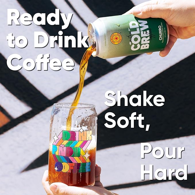 New Mexico Piñon Nitro Cold Brew Coffee Drinks - Smooth Cinnamon Kick, High Energy Nitrogen Infused Churro Black Coffee Cans 12oz - Natural Flavor Zero Sugar & Dairy Free - 12 Pack