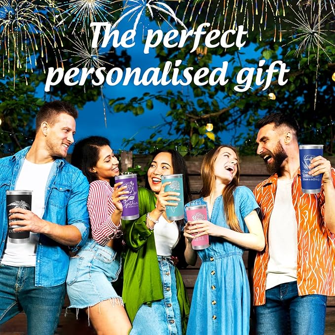 Personalized Tumbler with Name, Custom Stainless Steel 20oz Tumbler with lid and straw, Custom Mothers Birthday Gifts for Dad Mom Sister Friend Christmas (20oz engraved new)