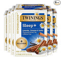 Twinings Superblends Sleep+ Herbal Tea with 1mg Melatonin, Camomile, Cinnamon & Vanilla, Naturally Caffeine-Free, 16 Tea Bags (Pack of 6), 96 Teabags