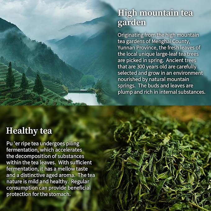 XIXICHA Pu 'er Tea Puerh Ripe Tea Loose Leaf Authentic Chinese tea Black TeaNo additives All-natural 140g/4.94oz （20 bags）普洱熟茶袋泡 独立包装茶叶