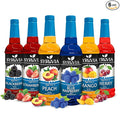 Syruvia Sugar Free Coffee Syrup Variety Pack: Peach, Strawberry, Blackberry, Mango, Cherry & Blue Raspberry - Gluten-Free, Kosher, 25.4 fl oz Bottles - Enhance Your Coffee Experience
